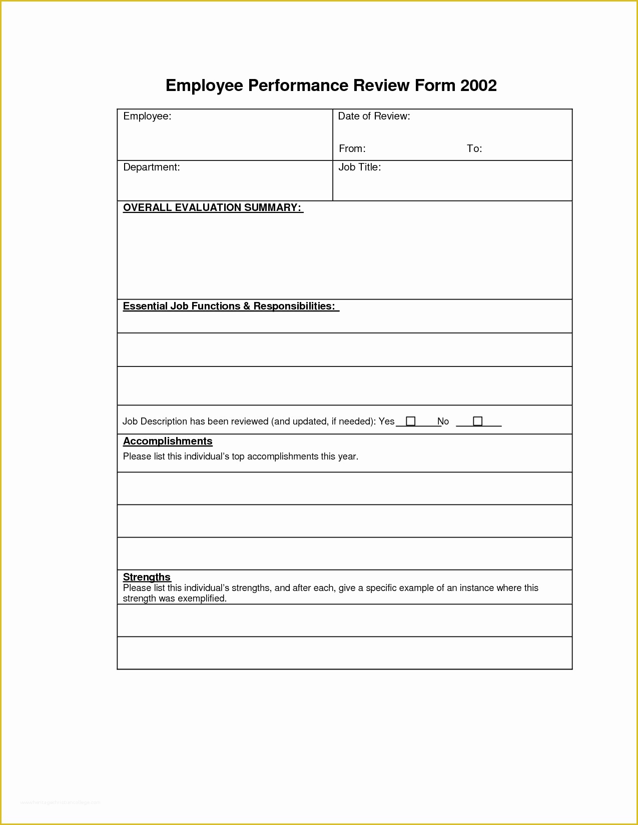 Free Employee Evaluation form Template Of Performance Review Templates Free Portablegasgrillweber