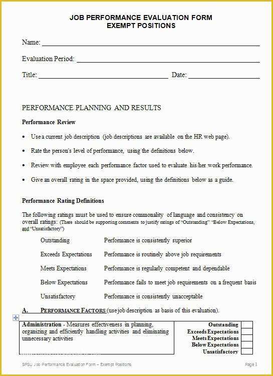 Free Employee Evaluation Template Word Of 31 Employee Evaluation form Templates Free Word Excel