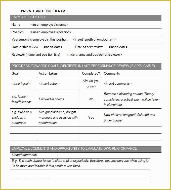 Free Employee Evaluation Template Word Of 9 Sample Performance Review Templates Pdf Doc