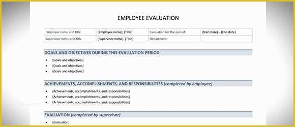 Free Employee Evaluation Template Word Of Best Free Employee Evaluation Templates and tools