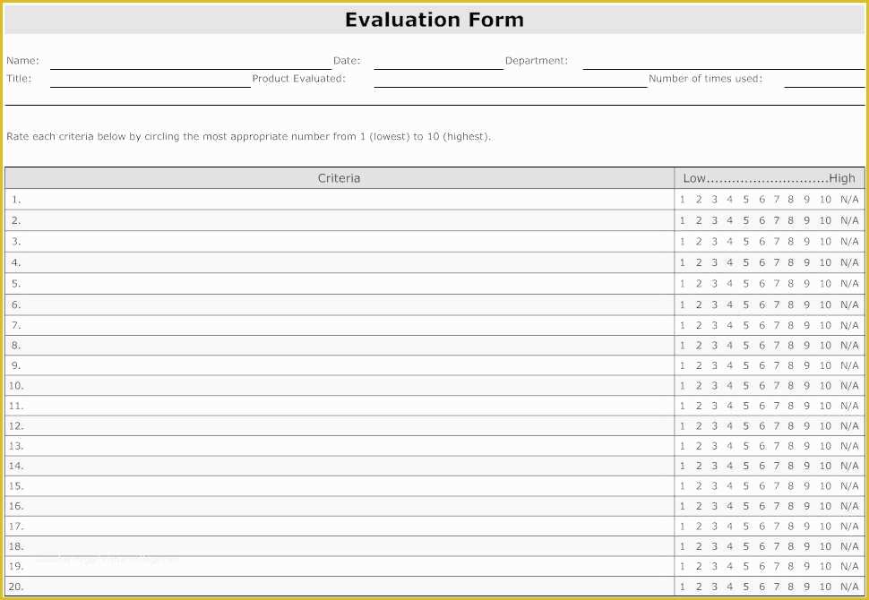 Free Employee Evaluation Template Word Of Employee Evaluation forms Sample Sarahepps