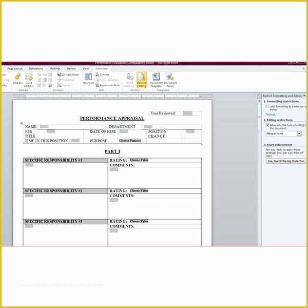 Free Employee Evaluation Template Word Of Free Downloadable Performance Appraisal form