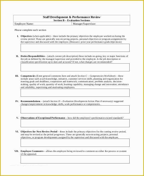 Free Employee Evaluation Template Word Of Performance Review Template 11 Free Word Pdf Documents