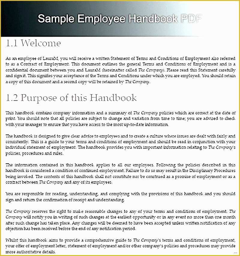Free Employee Handbook Template for Small Business Of Business Handbook Template Employee Handbook Templates