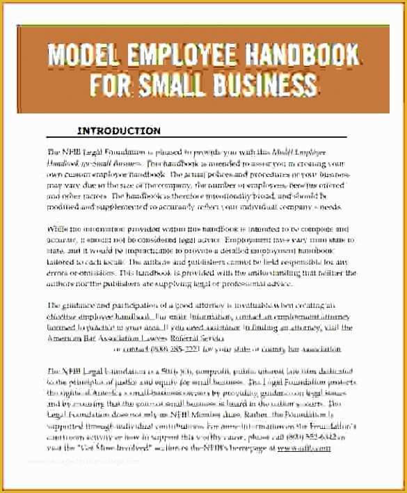 Free Employee Handbook Template for Small Business Of Employee Handbook Template Magnificent Pics – Studiootb