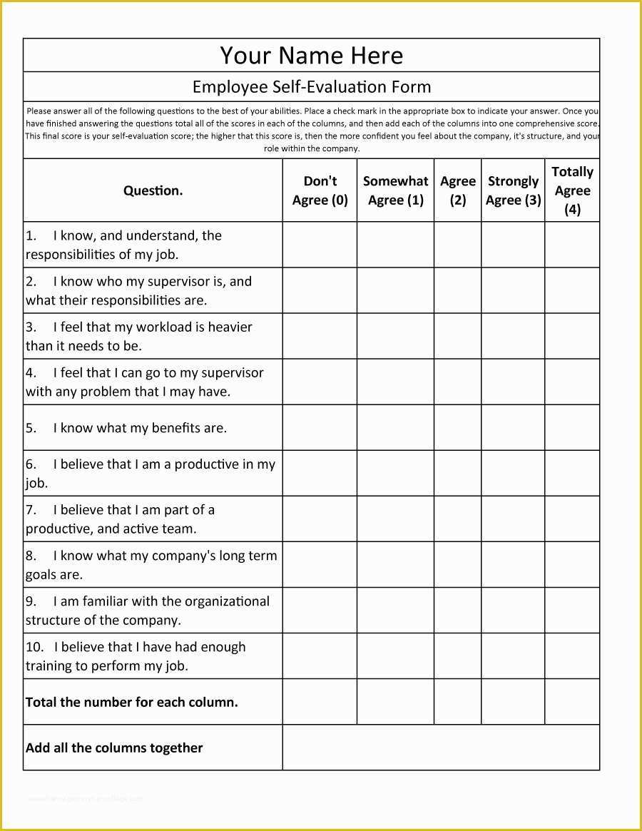 Free Employee Review Template Of 46 Employee Evaluation forms &amp; Performance Review Examples