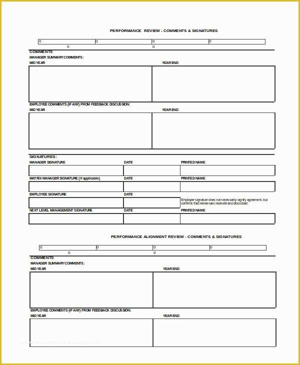 Free Employee Review Template Of Employee Performance Review Template