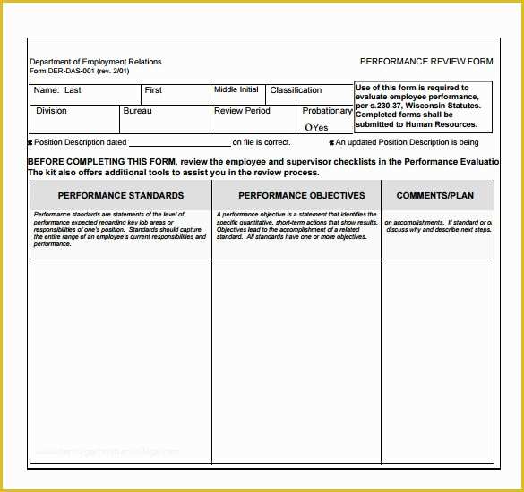 Free Employee Review Template Of Sample Employee Performance Review Template 8 Free