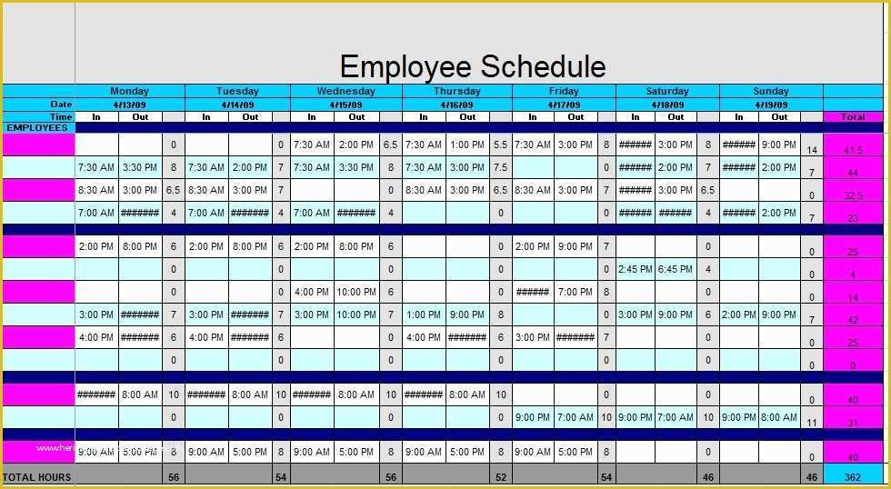 Free Employee Schedule Template Of 12 Free Sample Staff Schedule Templates Printable Samples