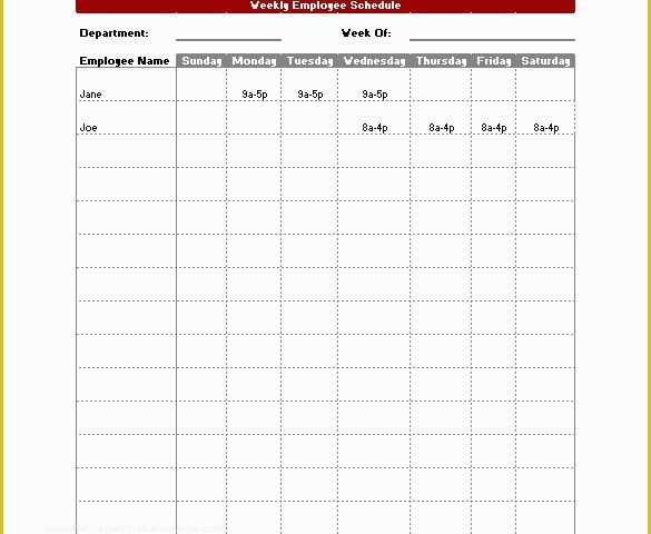 Free Employee Schedule Template Of 17 Blank Work Schedule Templates Pdf Doc