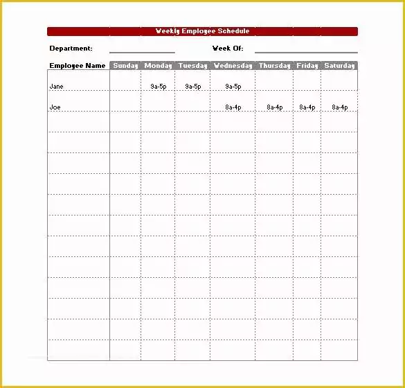 58 Free Employee Schedule Template