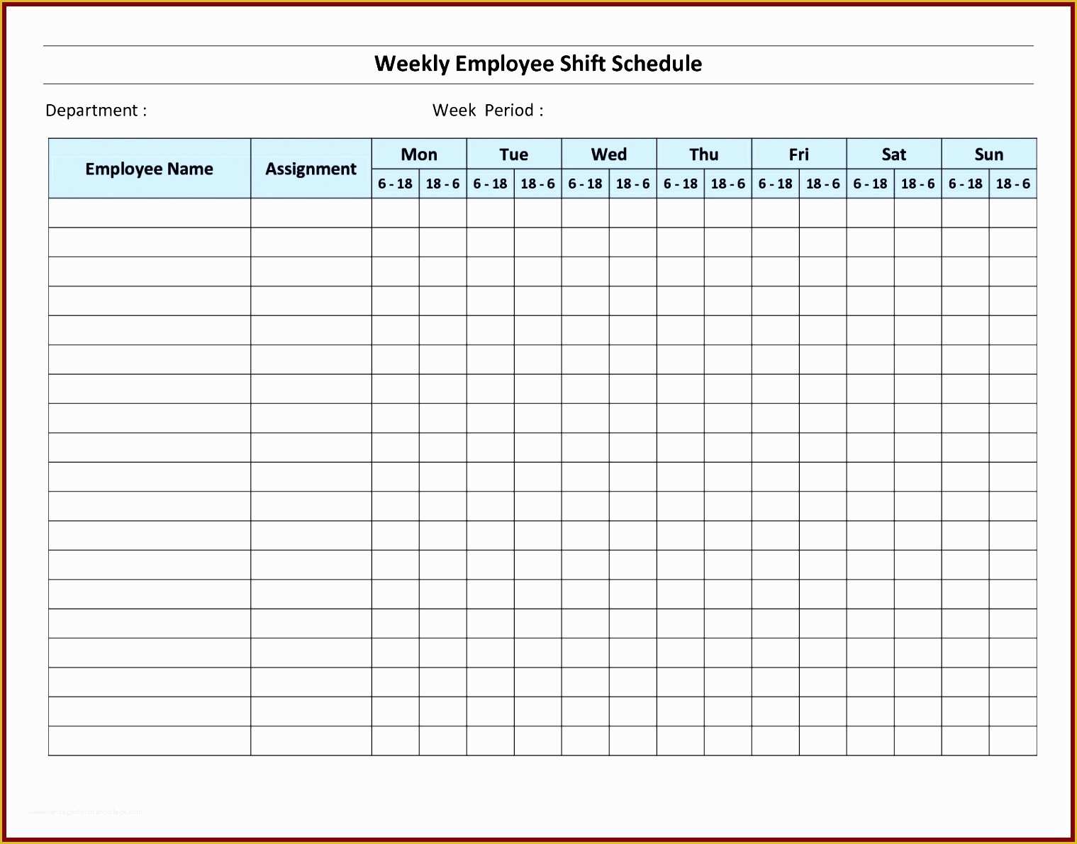 Free Employee Schedule Template Of 7 Monthly Staff Schedule Template Excel Exceltemplates