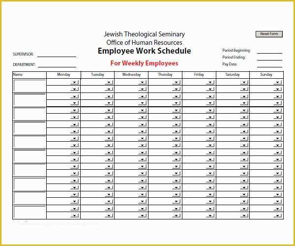 Free Employee Schedule Template Of Employee Schedule Template 5 Download Free Documents In
