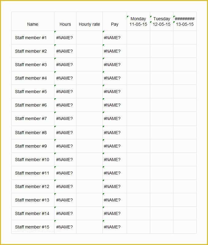 Free Employee Schedule Template Of Employee Schedule Template 5 Free Word Excel Pdf