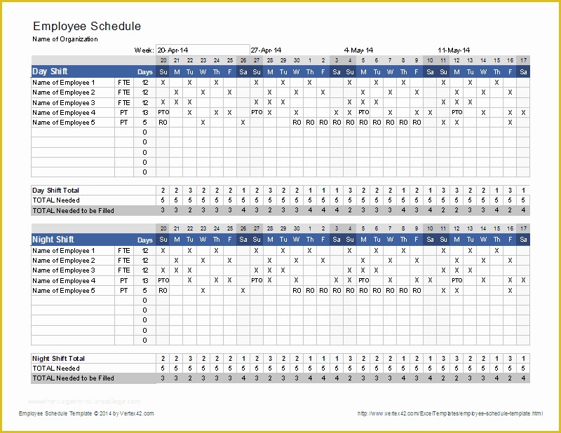 Free Employee Schedule Template Of Employee Schedule Template
