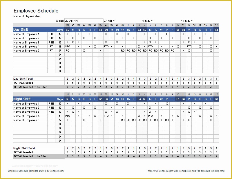 Free Employee Schedule Template Of Employee Schedule Template