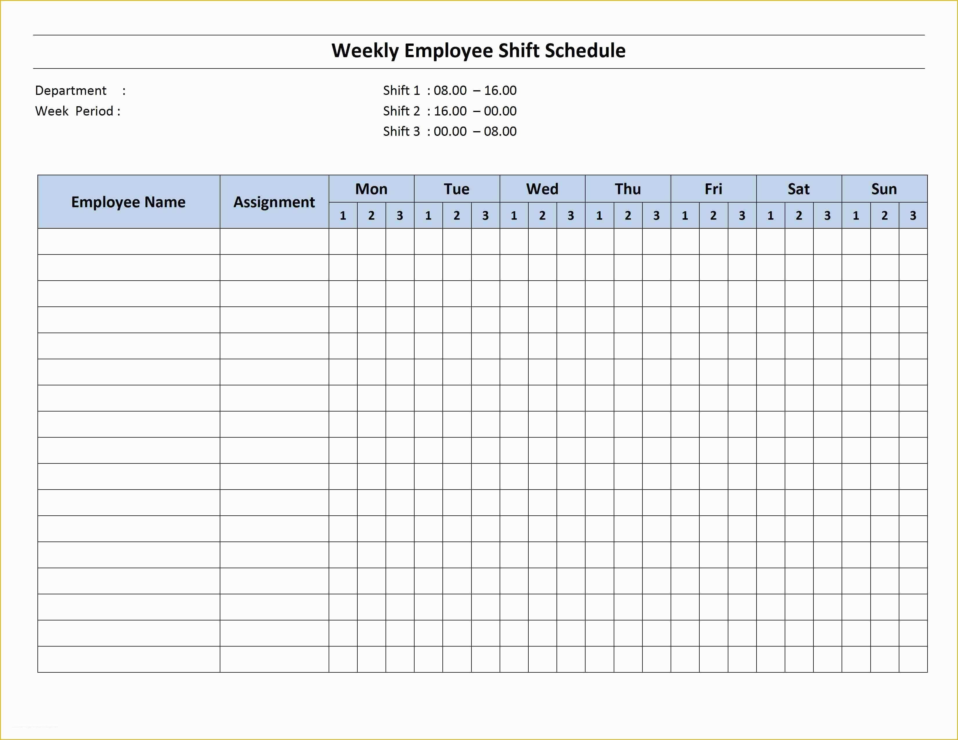 Free Employee Schedule Template Of Free Monthly Work Schedule Template