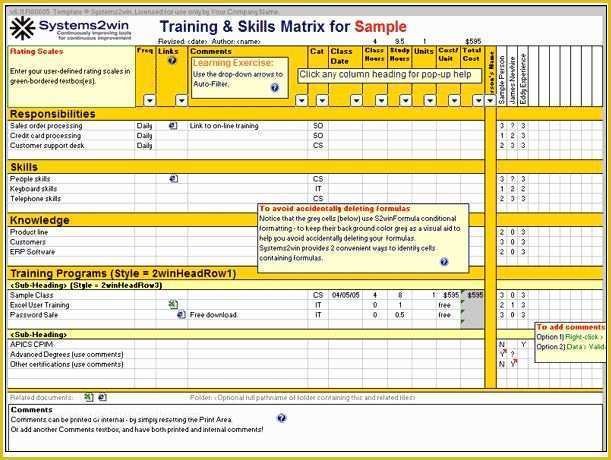 Free Employee Skills Matrix Template Excel Of Employee Training Template Excel Free Human Resources