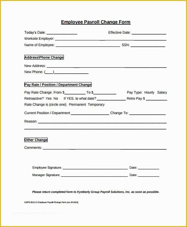 Free Employee Status Change form Template Of Change form Template