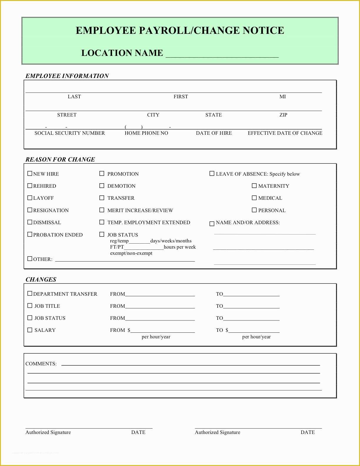 Free Employee Status Change form Template Of Courtsoftware Blog