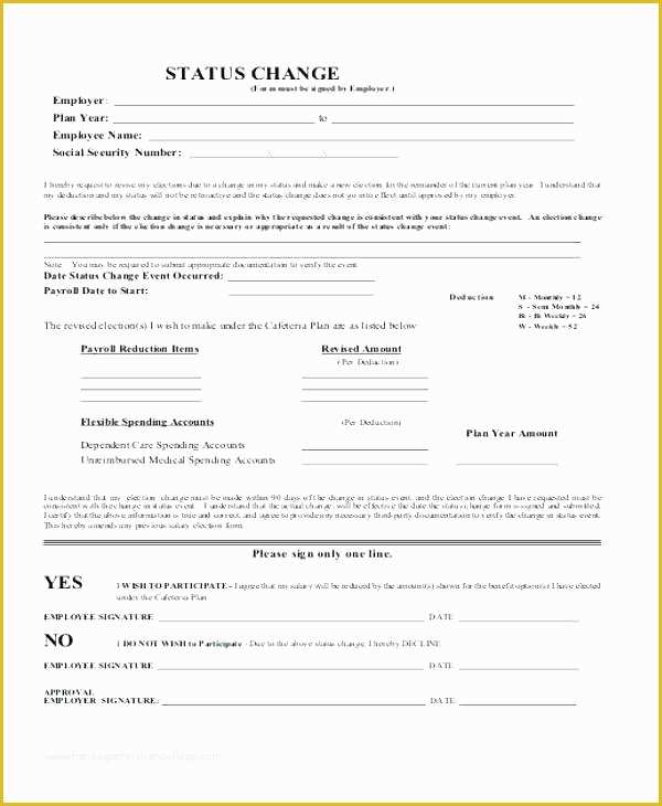 Free Employee Status Change form Template Of Employee Status Change form Template Payroll Status Change