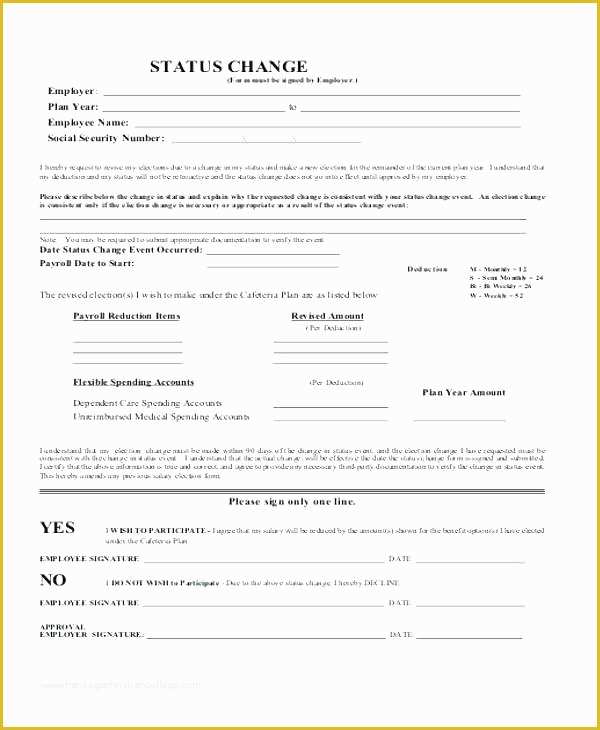 Free Employee Status Change form Template Of Employee Status Change form Template Payroll Status Change