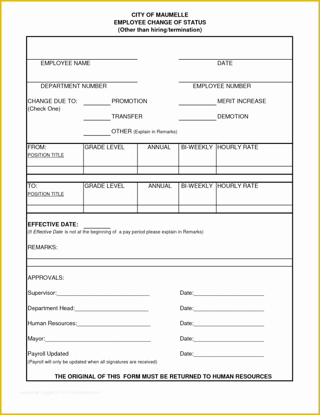 Free Employee Status Change form Template Of Employee Status Change forms Find Word Templates