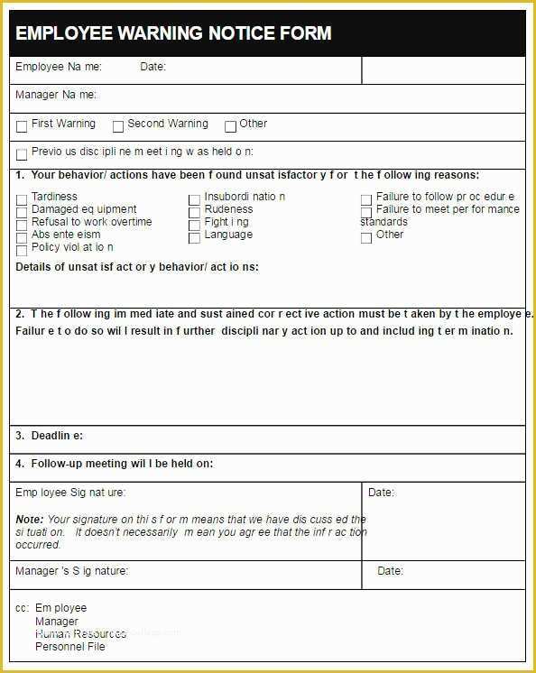 Free Employee Warning Notice form Template Of 26 Employee Write Up form Templates Free Word