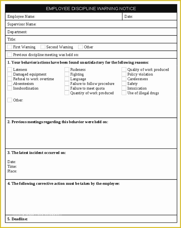 Free Employee Warning Notice form Template Of 6 Employee Warning Notice Templates