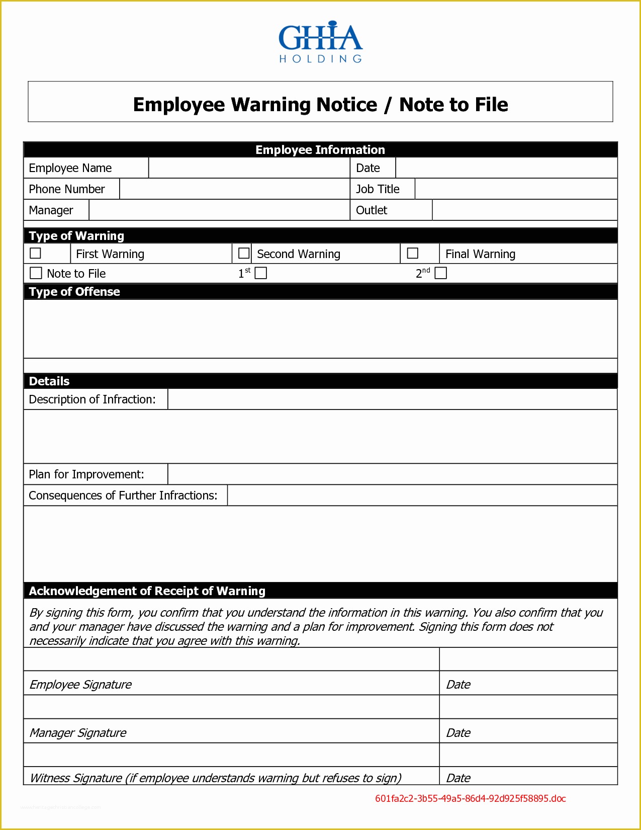 Free Employee Warning Notice form Template Of 9 Best Of Employee Warning Notice Template Free