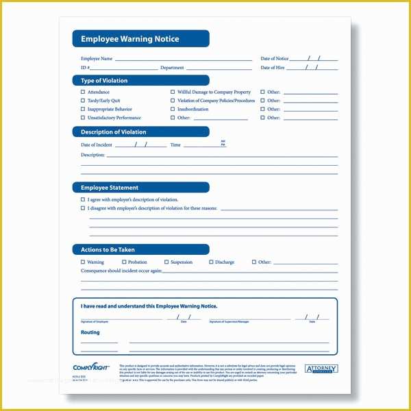 Free Employee Warning Notice form Template Of Employee Warning form