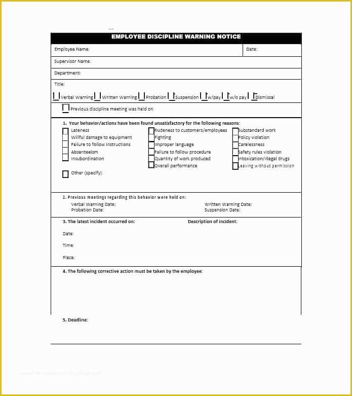 Free Employee Warning Notice form Template Of Employee Warning Notice Download 56 Free Templates & forms