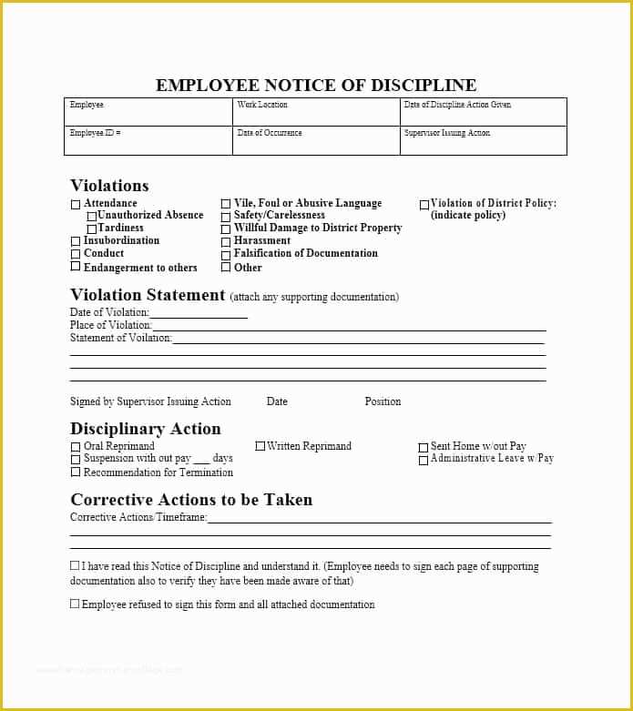 Free Employee Warning Notice form Template Of Employee Warning Notice Download 56 Free Templates & forms