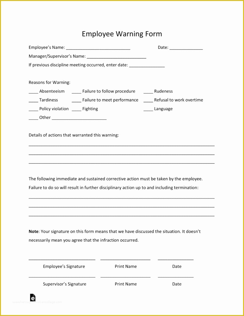 Free Employee Warning Notice form Template Of Free Employee Warning Notice Template Pdf