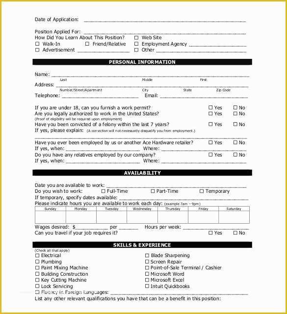 Free Employment Application Template California Of 21 Employment Application Templates Pdf Doc