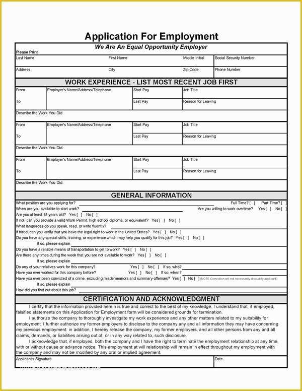 Free Employment Application Template California Of California Employment Application Template Templates