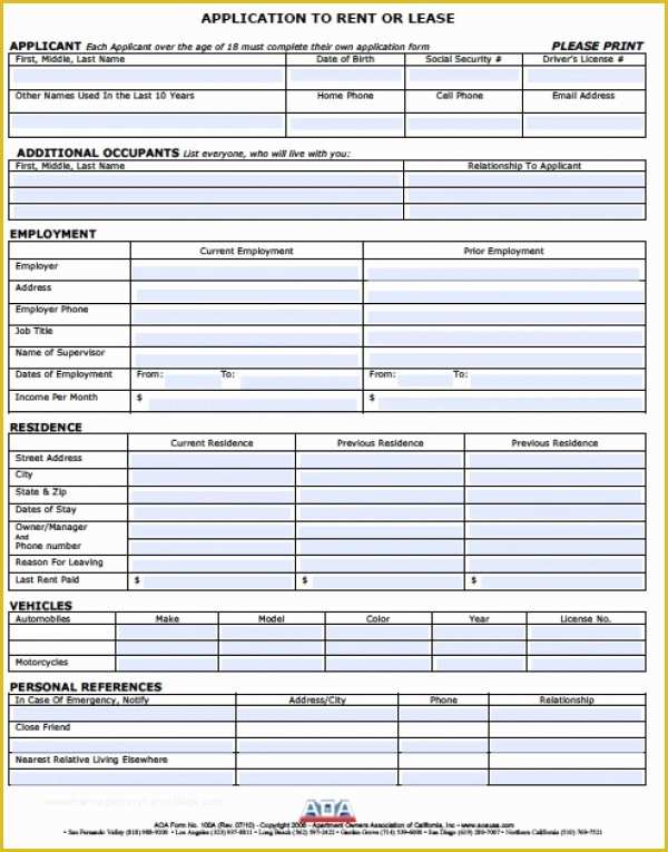 Free Employment Application Template California Of California Employment Application Template Word