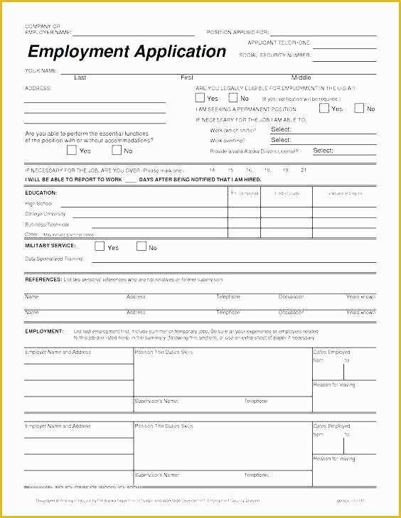 Free Employment Application Template California Of Employment Application Template – Ddmoon