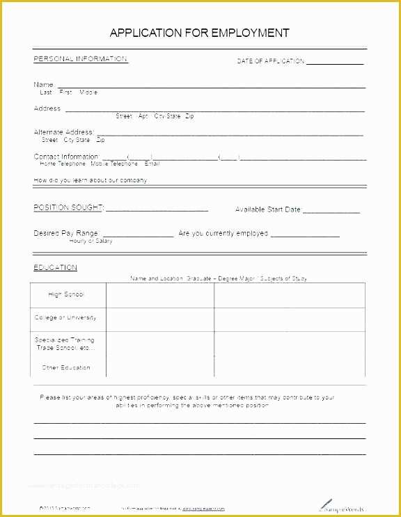 Free Employment Application Template California Of Truck Driver Employment Application form Template 5 Job