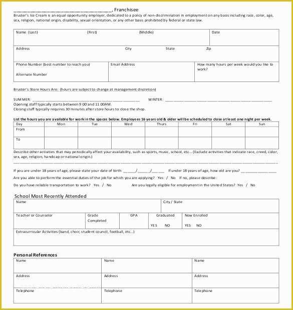 Free Employment Application Template Of 15 Employment Application Templates – Free Sample