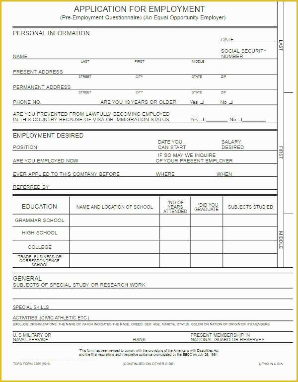 Free Employment Application Template Of 22 Employment Application form Template Free Word Pdf