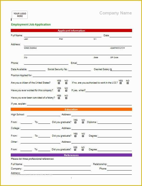 Free Employment Application Template Of 22 Employment Application form Template Free Word Pdf