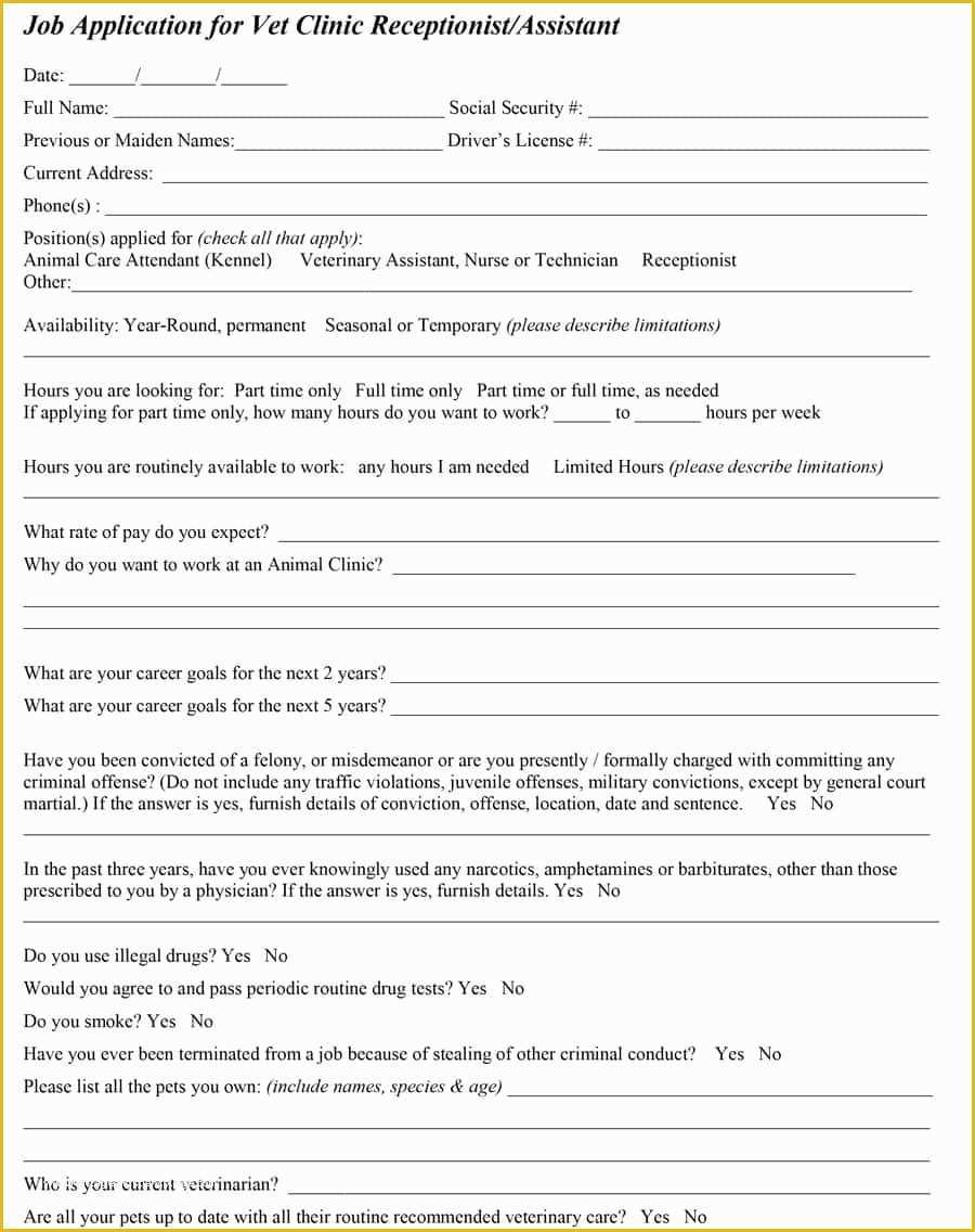 Free Employment Application Template Of 50 Free Employment Job Application form Templates