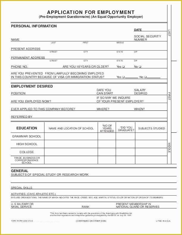 Free Employment Application Template Of Blank Job Application form Samples Download Free forms