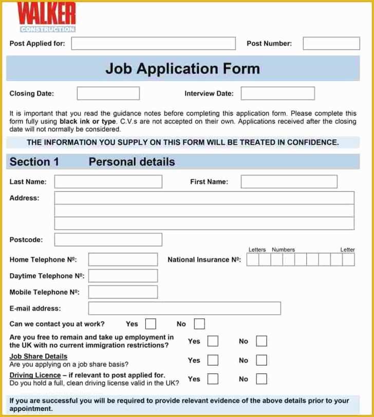 Free Employment Application Template Of Free Printable Employment Applications Letter Examples Job