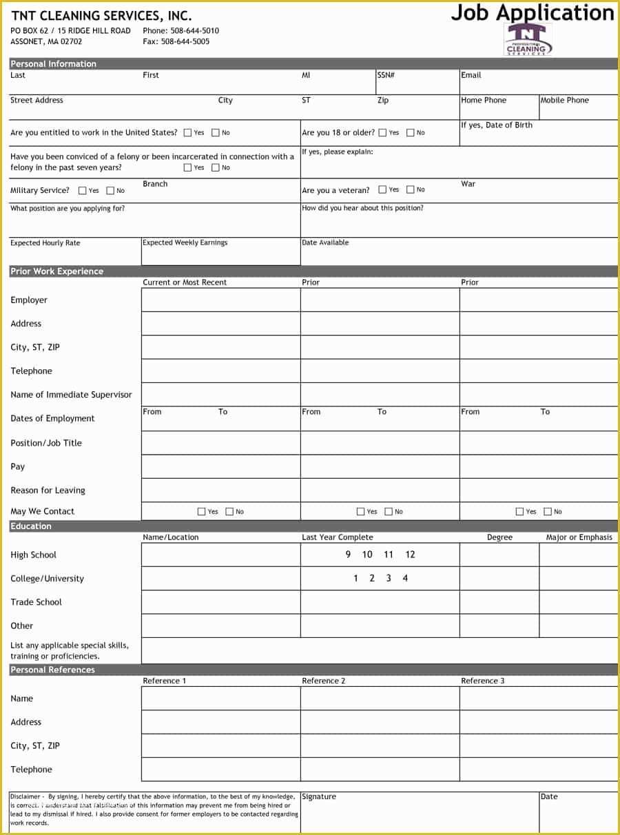 Free Employment Application Template Word Of 8 Free Standard Job Application form Template format