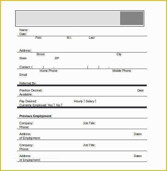 Free Employment Application Template Word Of Application Template – 18 Free Word Excel Pdf Documents