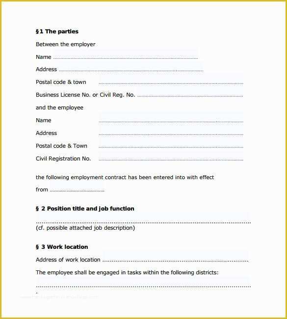 Free Employment Contract Template Word Of 10 Job Contract Templates to Download for Free