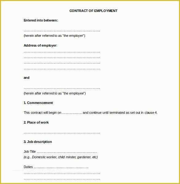 Free Employment Contract Template Word Of 21 Employee Agreement Templates – Word Pdf Apple Pages