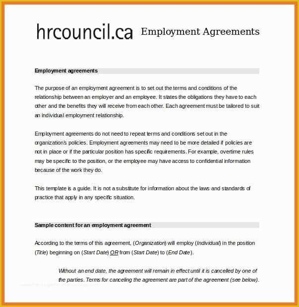 Free Employment Contract Template Word Of 8 9 Employment Contract Sample Pdf